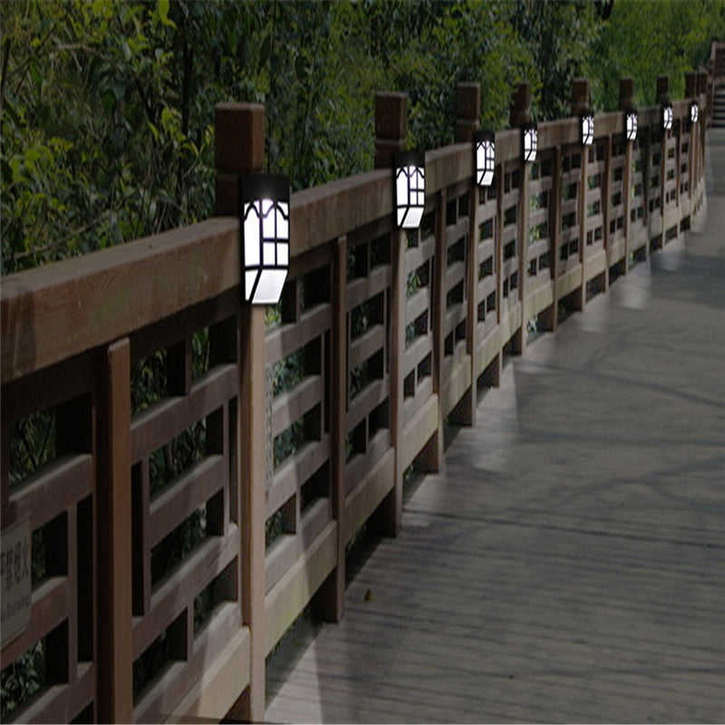Outdoor Solar Garden Light LED Path Wall Landscape Mount Light Fence Lantern Street Lamp