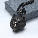 Men's Punk Gold Black Tiger Stainless Steel Long Necklace Hip-hop Accessory