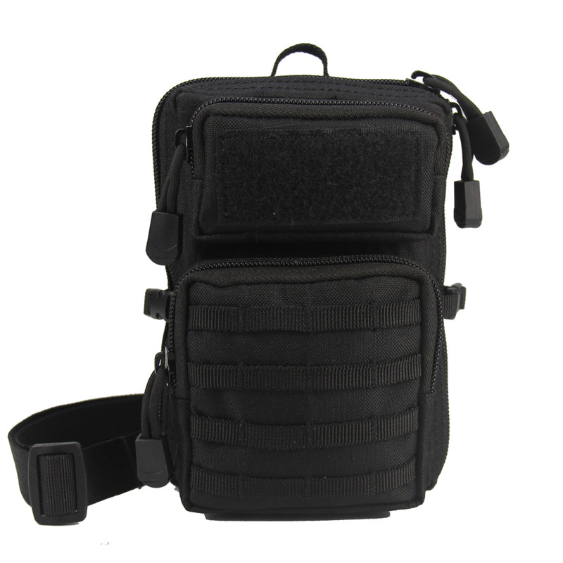 8" 3P Molle Tactical Outdoor Sports Waist Bag Accessory Kit with Shoulder Strap Mini Phone Pockets Molle Module Package