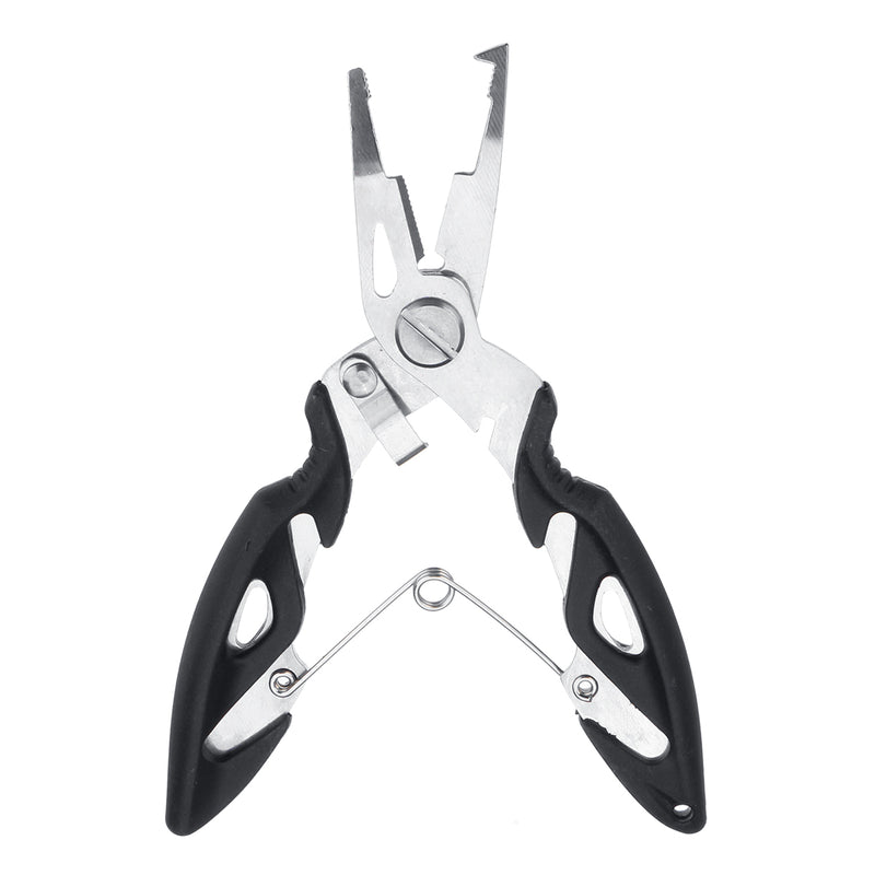 Stainless Steel Fishing Pliers Grip Fish LIp Gripper Fishing Tackle Fishing Tools w/ Sheath Lanyard Holder