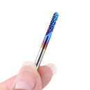 Drillpro Upgrade 10pcs 0.8-3mm Blue NACO Coating PCB Milling Cutter Engraving Carbide Bits for CNC Engraving Machine