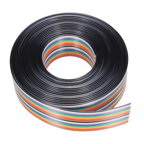 5pcs Geekcreit 5M 1.27mm 20P Jumper Cable DuPont Wire Rainbow Flat Wire Support Wire Soldered