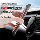 Bakeey 15W Qi Wireless Charger Infrared Sensor Air Vent Dashboard Car Phone Holder Car Mount for 4.5-6.5 inch Smart Phone for iPhone for Samsung for Xiaomi