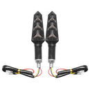 2PCS 12V Black Motorcycle Streamer Steering Turn Signal Lights Lamps Amber LED