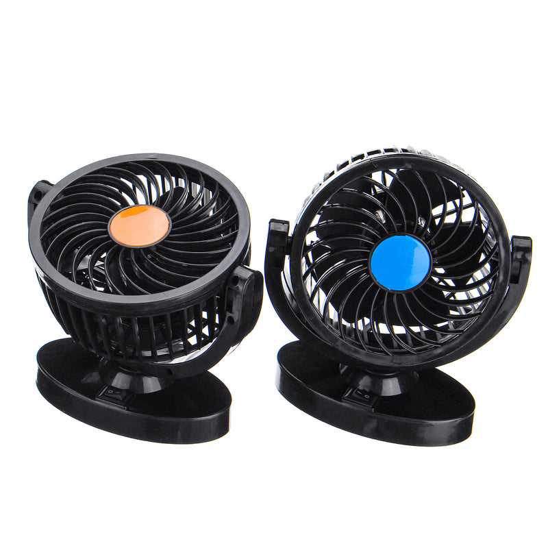 DC 12V/24V 360 All-Round Mini Auto Air Cooling Fan Adjustable Low Noise