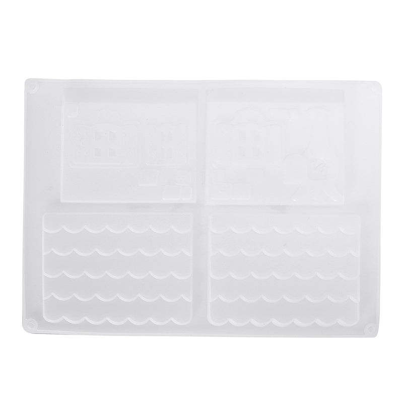 2Pcs Handmade Mould Christmas Tree House Silicone Mold DIY Clay Epoxy Resin Pendant