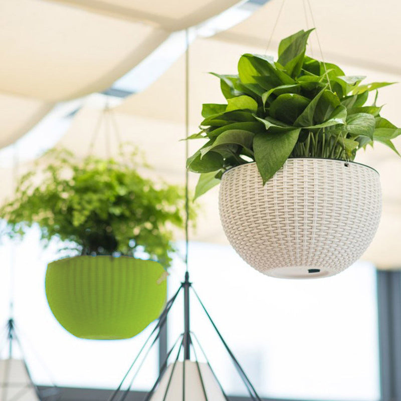 Gardening Rattan Waven Hanging Flower Chain Basket Pot Plant Holder Home Balcony Decorations