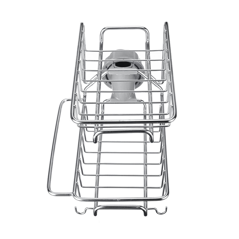 2 Layers Drain Rack Kitchen Sink Faucet Sponge Soap Cloth Storage Drying Holder