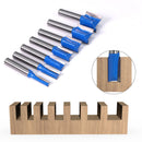 Drillpro 7Pcs 8mm Striaght Shank Router Bit Swallow Tail Woodworking Etching Milling Cutting Tools