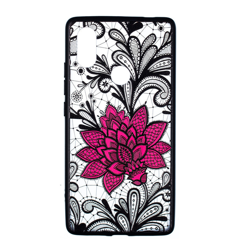 Enkay Emboss Lace Flower Shockproof PC TPU Back Cover Protective Case for Xiaomi Mi8 SE