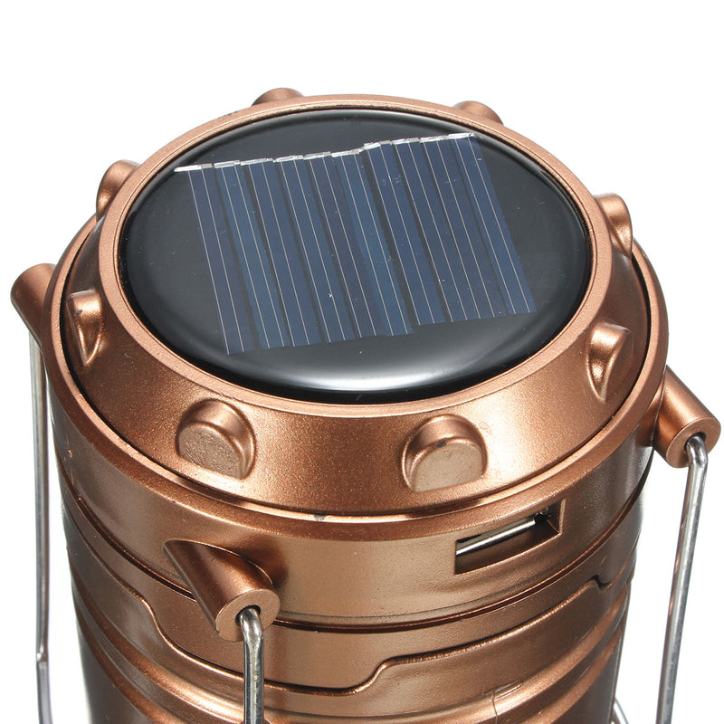 Outdoor Rechargeable Solar Panel Camping Lantern LED Tent Hanging Light