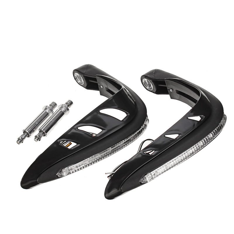Handlebar Guard With White DRL LED Light Dirt Bike ATV Motocross Motorcycle Handguard Protector