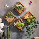 Wooden Wall Mounted Hanging Rack Storage Shelf DIY Plant Flower Decoration