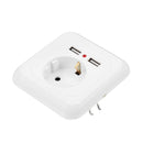 Excellway 250V 2.4A Dual USB Ports Wall Socket Switch Charger EU Plug Mount Power Adapter Outlet Panel