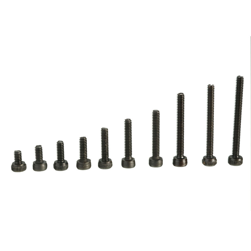 Suleve M2CH1 M2 Carbon Steel Allen Bolt 3-20mm Hex Socket Cap Screw Metric Assortment Kit 200Pcs