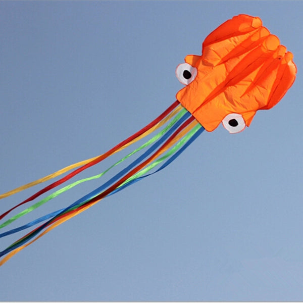 5.5m Soft 3D Octopus Kite Folding Portable Toy Kite For Kids Outdoor Game