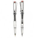 LANBITOU 3059 Piston Transparent Fountain Pen 0.38mm/0.5mm Fine Nib Smooth Writing Pen