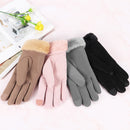 Women Gloves Velvet Keep Warm Touch Screen Windproof Winter Wool Mittens Glove