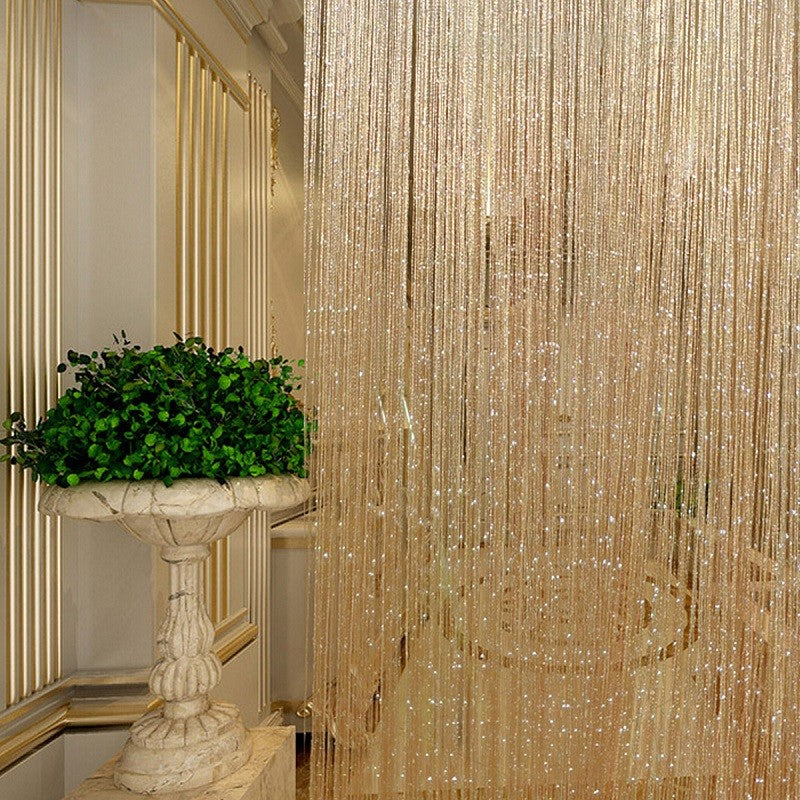 1.0x2.0m Glitter String Bead Door Curtain Panels Fly Screen & Room Divider Voile Curtains Net