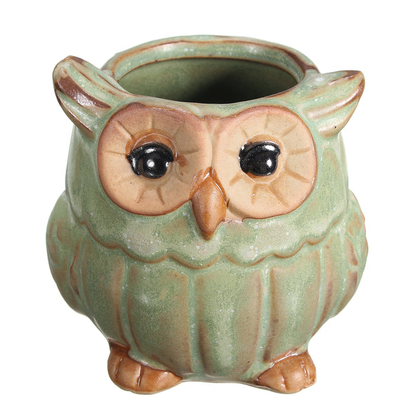 Garden Ceramic Owl Succulent Plants Flower Pot Mini Plant Planters Home Garden Decor