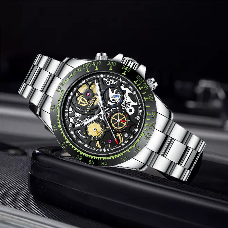 TEVISE T863 Date Display Business Style Automatic Mechanical Watch Full Steel Men Watches