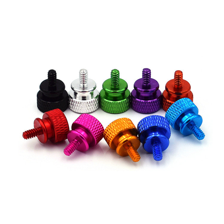 Suleve 10PCS M3 Aluminum Alloy Computer Case Thumbscrews Side Panel Hard Disk Hand Screw Knurling Thumb Screws Nails