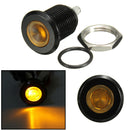 Silver/Black Shell Metal 12mm LED Indicator Light Pilot Dash Lamp Screw Shape12V