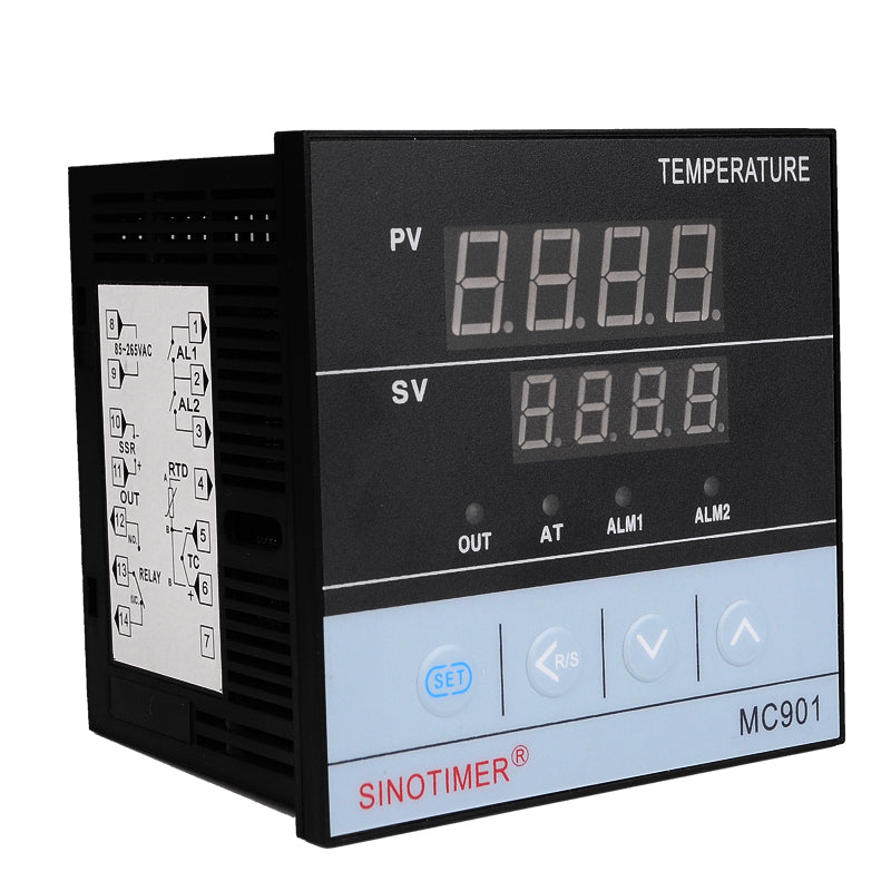 MC901 Universal Input Digital PID Thermostat Instrument SSR Relay Output for Heat Cool with  Alarm