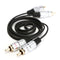 2pcs 3.5mm Aluminum Double Head RCA Audio Cable 100mm
