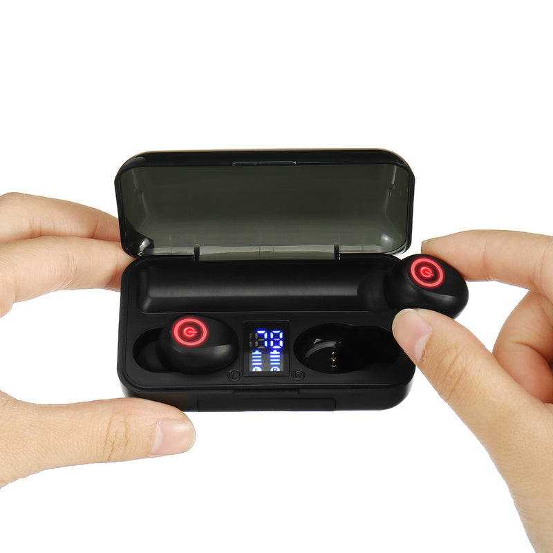 F9-3 TWS bluetooth Bilateral Stereo Noise Reduction IPX5 Waterproof Earphone Headphones with Charging Case