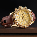SKMEI 9189 Sports Luxury Leather Strap Luminous Waterproof Men Watch Quartz Watch