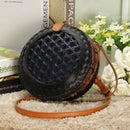 20 x 8cm Round Straw Bags Handmade Woven Beach Camping Travel Crossbody Bag Handbag Shoulder Bag