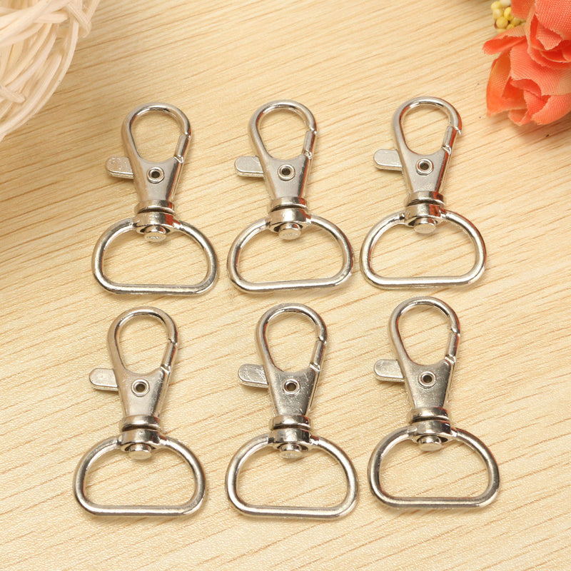 25Pcs Metal Swivel Lobster Claw Clasps Keychain Luggage Buckle DIY Handmade Accessories