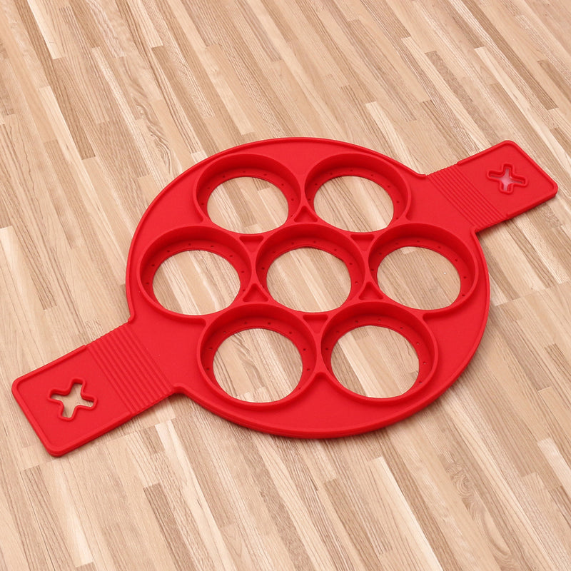7 Holes Pancake Silicone Mold Circular Fried Egg Mold Nonstick Flip Pancake Maker Omelette Egg Forms Ring Mold Egg Tools Egg Mould