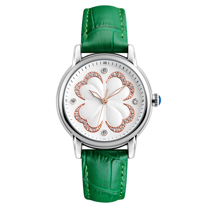 SKMEI 9159 Women Leather Strap Casual Dress Quartz Watch