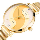 MINI FOCUS MF0291L Fashion Simple Diamond Waterproof Milanese Mesh Strap Women Watch Quartz Watch