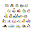 26PCS Classic Animals Alphabet Baby Nursery Peel and Stick Wall Art Sticker Decals Alphabets Animals Wall Removable Wall Sticker
