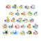 26PCS Classic Animals Alphabet Baby Nursery Peel and Stick Wall Art Sticker Decals Alphabets Animals Wall Removable Wall Sticker
