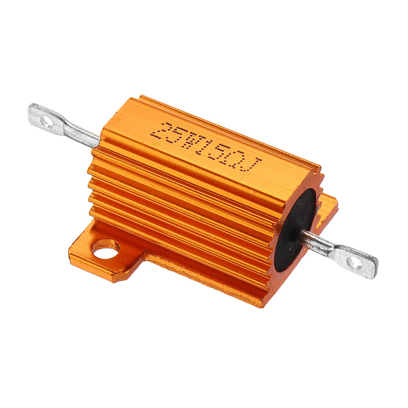 20pcs RX24 25W 15R 15RJ Metal Aluminum Case High Power Resistor Golden Metal Shell Case Heatsink Resistance Resistor