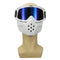 Detachable Goggles Face Mask Helmet Modular Shield Motorcycle Riding Blue Lens