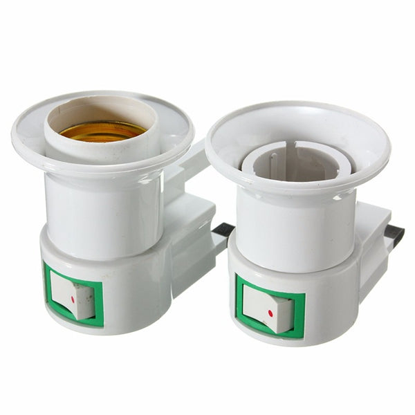 UK Plug E27 B22 Wall Screw Base Light Bulb Lamp Socket Holder Adapter Converter 110-240V