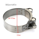 Universal 36mm 48mm  60mm Genuine Stainless Steel Band Exhaust Clamp Kit Fit Motorcycle Muffler Sile