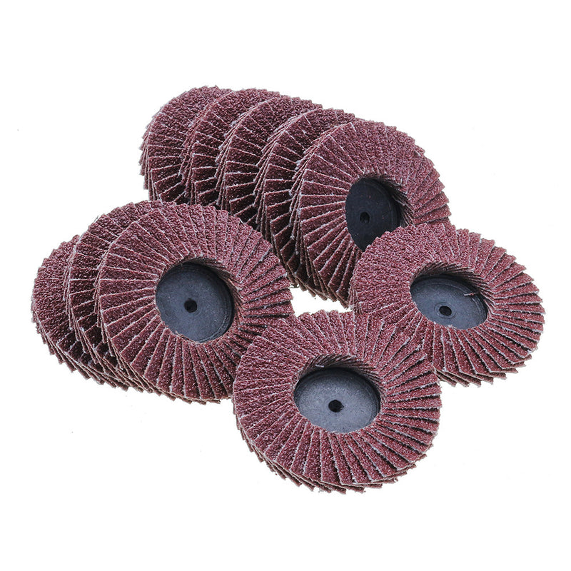 10Pcs 2 Inch 40-120 Grit Flap Disc Sanding Wheels R Roloc Threaded Twist Lock Kit Abrasive Tool