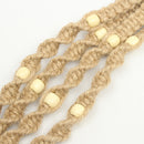 85cm Hemp Jute Rope Plant Hanger Flower Pot Holder Macrame Hanging Basket With Bead