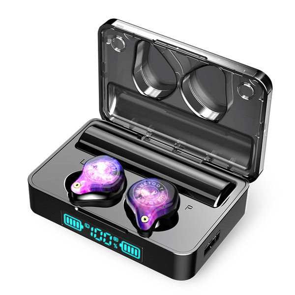 Portable TWS Wireless Earbuds bluetooth 5.0 Earphone Colorful HiFi 9D Stereo 3600mAh Touch Control Headphone with Mic