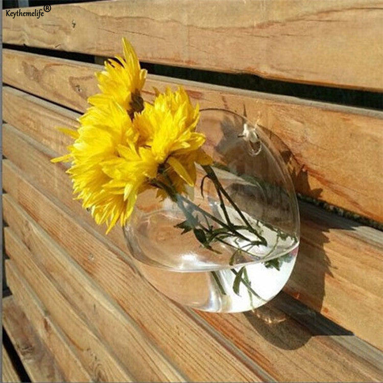 Creative Wall Hanging Transparent Glass Vase Hydroponic Living Room Home Decor