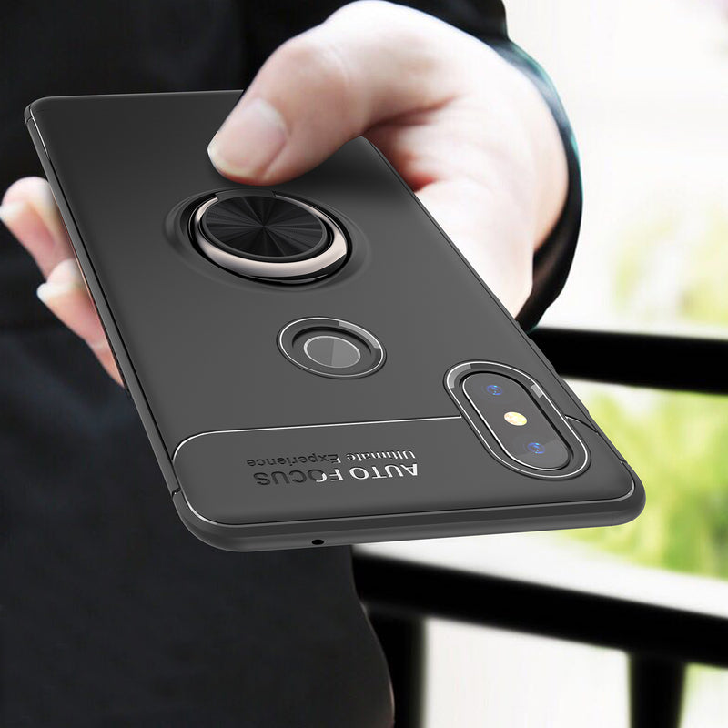 Bakeey 360 Adjustable Metal Ring Kickstand Magnetic PC Protective Case for Xiaomi Redmi Note 6 Pro