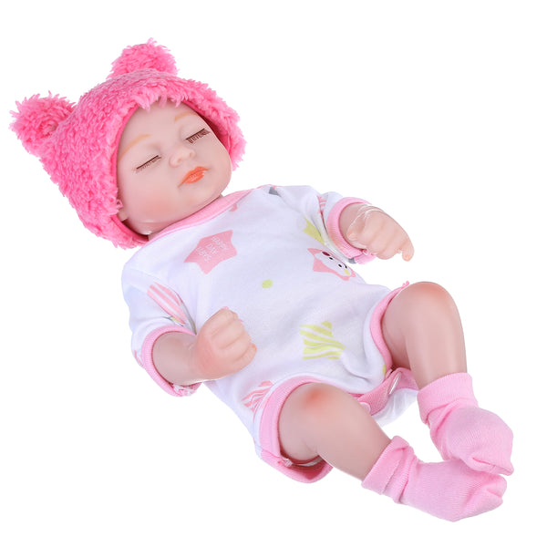 11" Handmade Silicone Reborn Sleeping Baby Doll Toys Lifelike Newborn Girl Gift