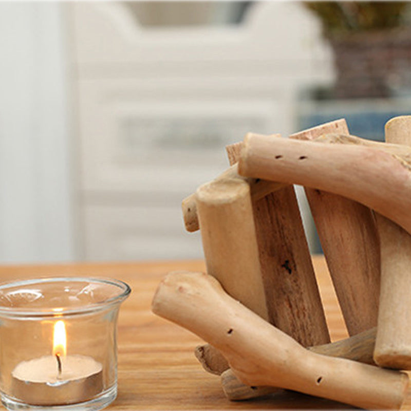 Wooden Candle Holder Home Room Decorations Ornament