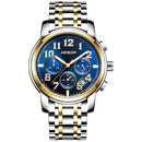 Aesop 1008G Classic Business Style 3ATM Waterproof Men Watch Leather Strap Quartz Watch